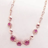 14K Rose Gold Ruby Bracelet with Love Charm