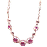 14K Rose Gold Ruby Bracelet with Love Charm