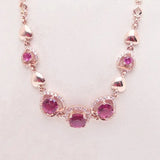 14K Rose Gold Ruby Bracelet with Love Charm