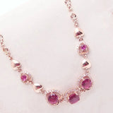 14K Rose Gold Ruby Bracelet with Love Charm
