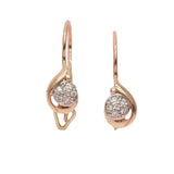 Purple Zircon Round Bead Earrings Plated 14K Rose, Party Jewelry