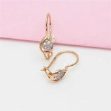 Purple Zircon Round Bead Earrings Plated 14K Rose, Party Jewelry