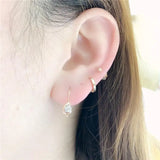 Purple Zircon Round Bead Earrings Plated 14K Rose, Party Jewelry