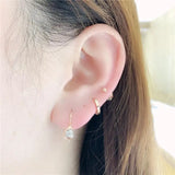 Purple Zircon Round Bead Earrings Plated 14K Rose, Party Jewelry