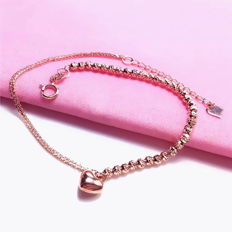 Purple Heart Bracelet 14K Rose Wedding Jewelry