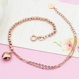 Purple Heart Bracelet 14K Rose Gold Wedding Jewelry