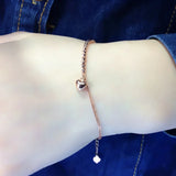 Purple Heart Bracelet 14K Rose Gold Wedding Jewelry