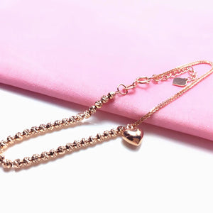 Purple Heart Bracelet 14K Rose Gold Wedding Jewelry