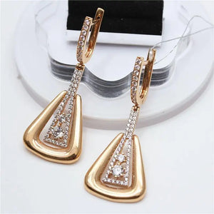 Purple Crystal Earrings for Women 14K Rose Plated