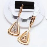Purple Crystal Earrings for Women 14K Rose Plated