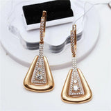 Purple Crystal Earrings for Women 14K Rose Plated