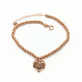 Purple Heart Charm Bracelet 14K Rose Jewelry