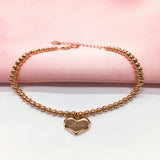 Purple Heart Charm Bracelet 14K Rose Jewelry