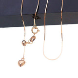 14K Rose Soft Chain Tassel Heart Necklace Ladies Jewelry
