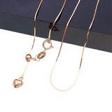 14K Rose Soft Chain Tassel Heart Necklace Ladies Jewelry