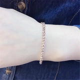Sparkling 14K Rose Ball Beads String Bracelet for Women