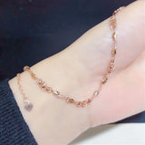 Chic 14K Rose Beads Bracelet for Women - Purple Plated Creative Charm Jewelry
