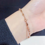 Chic 14K Rose Beads Bracelet for Women - Purple Plated Creative Charm Jewelry