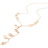 14K Rose Gold Plated Purple Tassel Pendant Necklace for Women