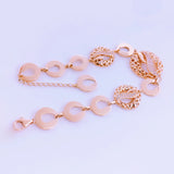 14K Rose Crystal Openwork Round Bracelet