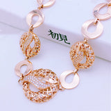 14K Rose Crystal Openwork Round Bracelet Classic Collection Jewelry