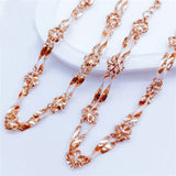 14K Rose Double Layer Twist Rope Chain Flower Bracelets for Women