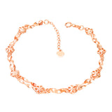 14K Rose Double Layer Twist Rope Chain Flower Bracelets for Women