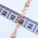 14K Rose Double Layer Twist Rope Chain Flower Bracelets for Women