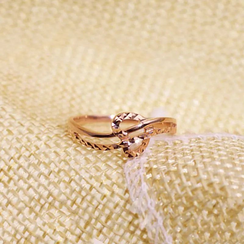 14K Rose Geometric Rings Women Charm Party Jewelry