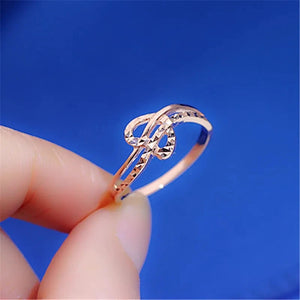14K Rose Geometric Rings Women Charm Party Jewelry