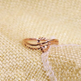 14K Rose Geometric Rings Women Charm Party Jewelry