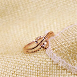 14K Rose Geometric Rings Women Charm Party Jewelry