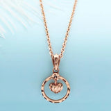 14K Rose Gold Plated Heart Pendant Necklace Classic Wedding Jewelry Gift
