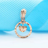 14K Rose Gold Plated Heart Pendant Necklace Classic Wedding Jewelry Gift