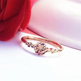 14K Rose Gold Plated Adjustable Flower Ring for Women