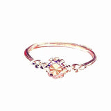 14K Rose Gold Plated Adjustable Flower Ring for Women