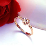 14K Rose Gold Plated Adjustable Flower Ring for Women