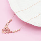 14K Rose Multilayer Flower Necklace Pendant Wedding Jewelry