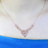 14K Rose Multilayer Flower Necklace Pendant Charm Wedding Jewelry Gift