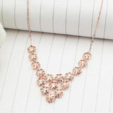 14K Rose Multilayer Flower Necklace Pendant Charm Wedding Jewelry Gift