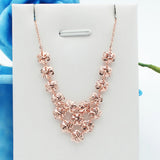 14K Rose Multilayer Flower Necklace Pendant Charm Wedding Jewelry Gift