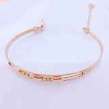 14K Rose Gold Openwork Beaded Bracelet for Women