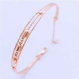14K Rose Gold Openwork Beaded Bracelet for Women