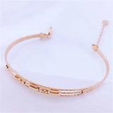 Purple Plated 14K Rose Bracelet for Women Openwork Beaded Jewelry
