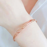 Purple Plated 14K Rose Bracelet for Women Openwork Beaded Jewelry