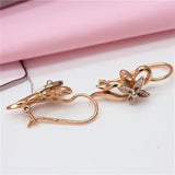14K Rose Flower Earrings for Women Classic Daily Jewelry