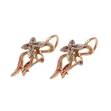 14K Rose Flower Earrings for Women Classic Daily Jewelry