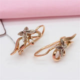 14K Rose Flower Earrings for Women Classic Daily Jewelry