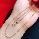 14K Rose Geometric Chain Necklace Men's Women's Wedding Jewelry