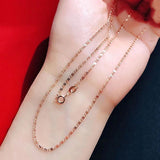 14K Rose Geometric Chain Necklace Men's Women's Wedding Jewelry